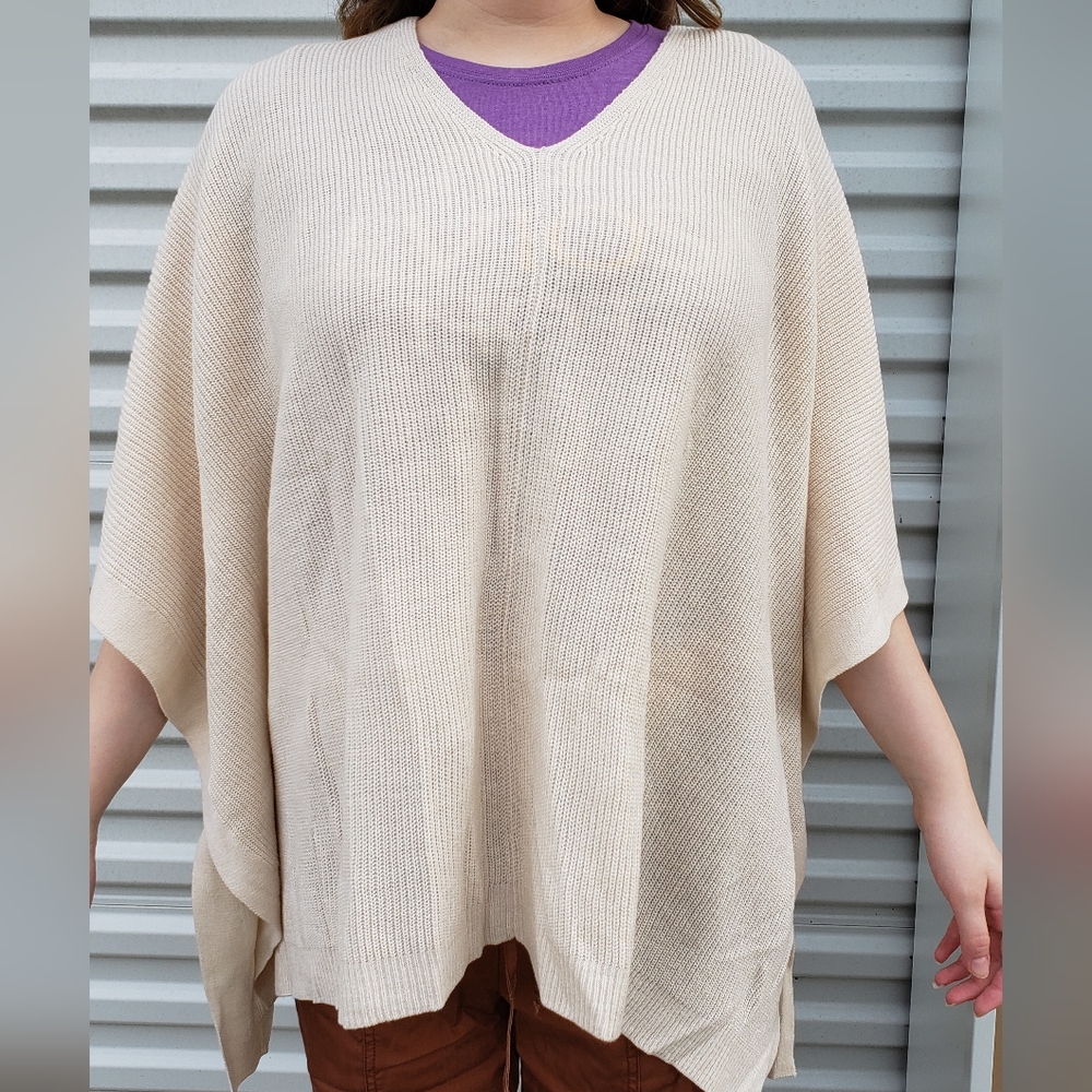 A New Day Sweater Poncho Size OSFM - Cream
